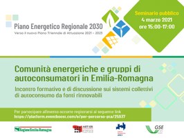 Comunità energetiche e gruppi di autoconsumatori in Emilia-Romagna